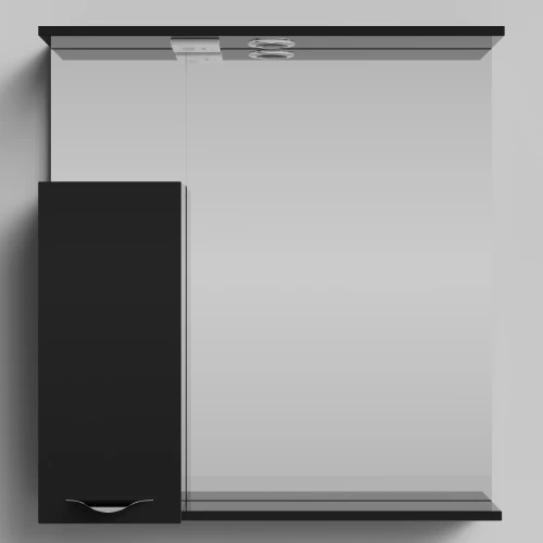 Зеркало Марко 75, ручки Хром, черный глянец, левый