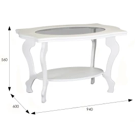 Стол журнальный Берже 1С белый ясень