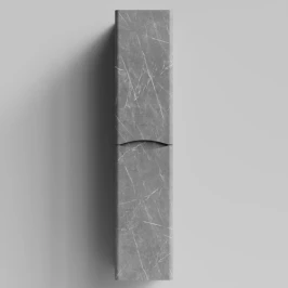 Пенал Адель 30 (2 двери) подвесной, Мрамор Серый софт тач ПВХ 4044-1, правый, бельевая корзина