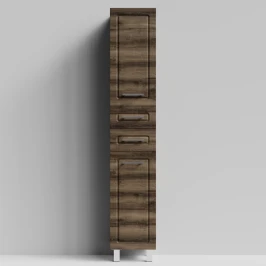 Пенал Арабеска 35 напольный, Дуб крымский коричневый ПВХ 131005-9005, правый, бельевая корзина