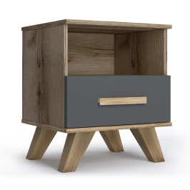 Тумба прикроватная Вега Скандинавия лиственница темная