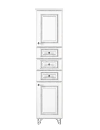 Пенал Белладжио 40 напольный, левый, патина серебро, белая