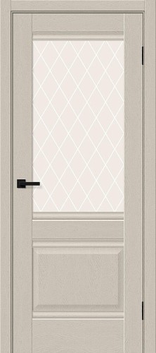 Межкомнатная дверь BRAVO Прима-3 Cream Silkwood White Сrystal