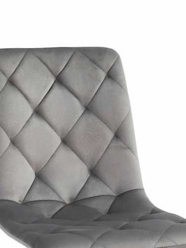 DC210 Стул мягкий, СЕРЫЙ#G62-38 велюр, каркас металл белый КРУГЛЫЙ