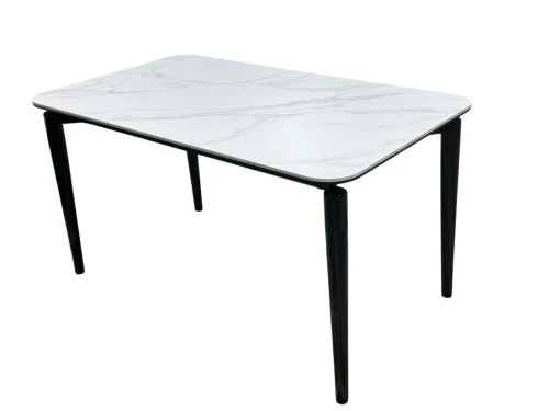 Стол обеденный Блум ART2922-140W, 140х80х75 см, белая керамика/черный