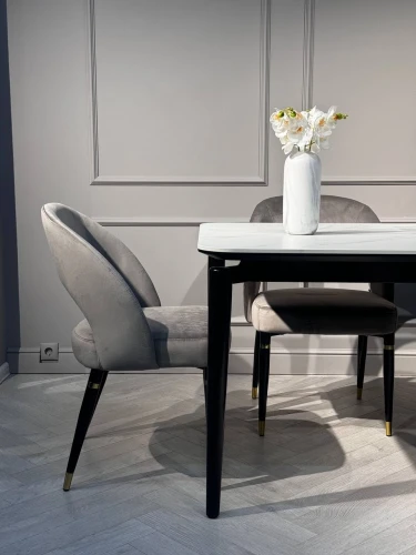 Стол обеденный Блум ART2922-140W, 140х80х75 см, белая керамика/черный