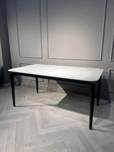 Стол обеденный Блум ART2922-140W, 140х80х75 см, белая керамика/черный