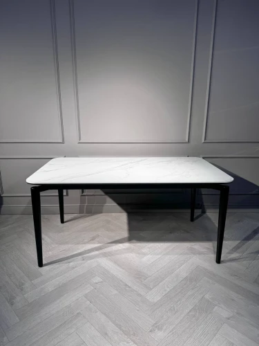 Стол обеденный Блум ART2922-140W, 140х80х75 см, белая керамика/черный