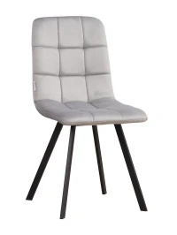 C919/DC809 Стул мягкий, СЕРЫЙ#h19 велюр, каркас металл черный КВАДРАТ