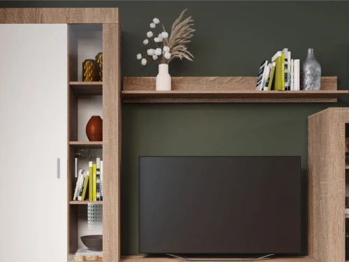 Стенка «Орфей», Дуб сонома/белый