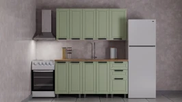 Готовая кухня ГК Аленушка 1,6м  Лилия Фиcташка/Фисташка,скоба черный,черный