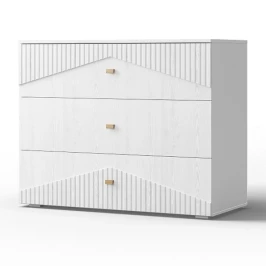 Комод «Оливия» 3Я КМК 0971.19, белый/ясень белый текстурный