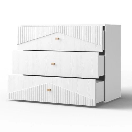 Комод «Оливия» 3Я КМК 0971.19, белый/ясень белый текстурный