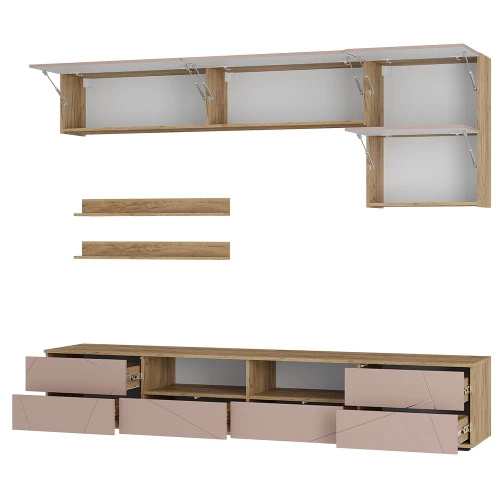 Гостиная Камелия ГС-01, Крафт, Шарли пинк