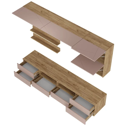 Гостиная Камелия ГС-01, Крафт, Шарли пинк