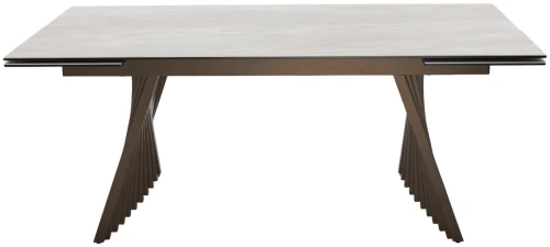 Стол IVAR 180 MARBLES TL-109 Серый мрамор, испанская керамика / Шоколадное золото каркас, ®DISAUR