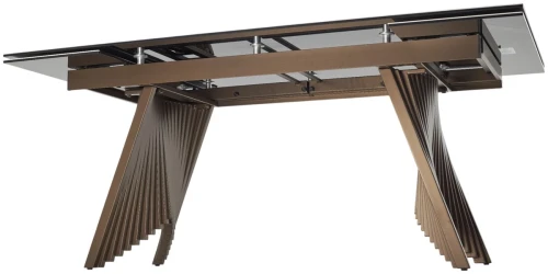 Стол IVAR 180 MARBLES TL-109 Серый мрамор, испанская керамика / Шоколадное золото каркас, ®DISAUR