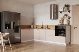 Готовая кухня КГ Угловой 1500х2700 (с пм) Эмаль, Крем  Арника РМ в.3