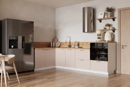 Готовая кухня КГ Угловой 1500х2700 (с пм) Эмаль, Крем  Арника РМ в.3