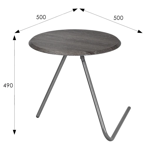 Стол журнальный Дуэт 7 дуб шоле графит/металлик
