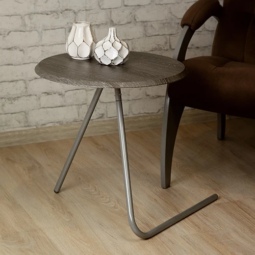 Стол журнальный Дуэт 7 дуб шоле графит/металлик