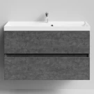 Тумба Бест 100  подвесной, Серый камень ПВХ 57806 Vodok с раковиной в комплекте