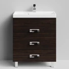 Тумба Орландо 70 напольный, Палисандр ПВХ 43101 Vodok с раковиной в комплекте