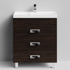Тумба Орландо 70 напольный, Палисандр ПВХ 43101 Vodok с раковиной в комплекте