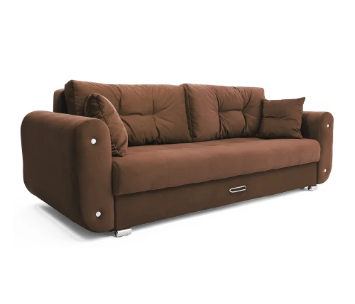Диван еврокнижка  Вега, велюр коричневый, 160