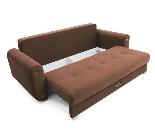 Диван еврокнижка  Вега, велюр коричневый, 160