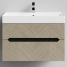 Тумба Элато 85 подвесной, Дуб цвет 22 Vodok с раковиной в комплекте