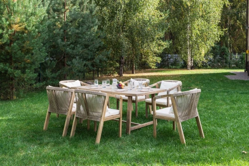 Обеденный комплект MICHELLE на 6 персон из натуральной акации