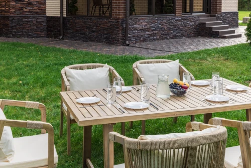 Обеденный комплект MICHELLE на 6 персон из натуральной акации