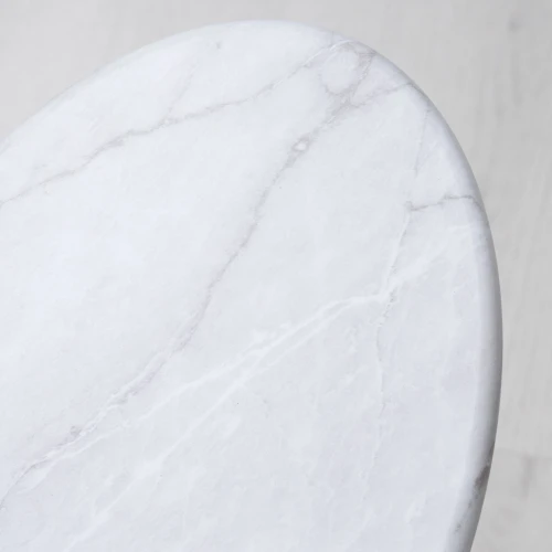 Стол приставной овальный МеталлАрт М015 белый мрамор/черный