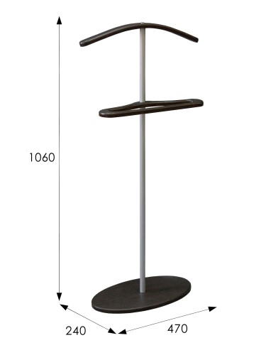 Вешалка костюмная Дэви 3 металлик/венге