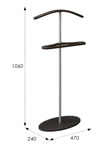 Вешалка костюмная Дэви 3 металлик/венге