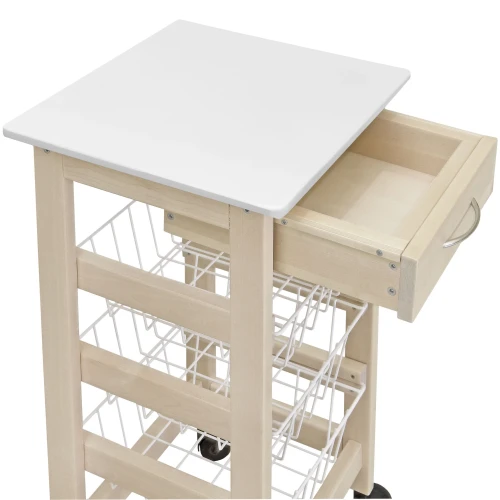 Тумба с ящиком и корзинами белый/лак