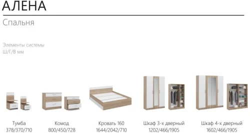 Тумба «Алёна» (2шт), Дуб сонома/Белый