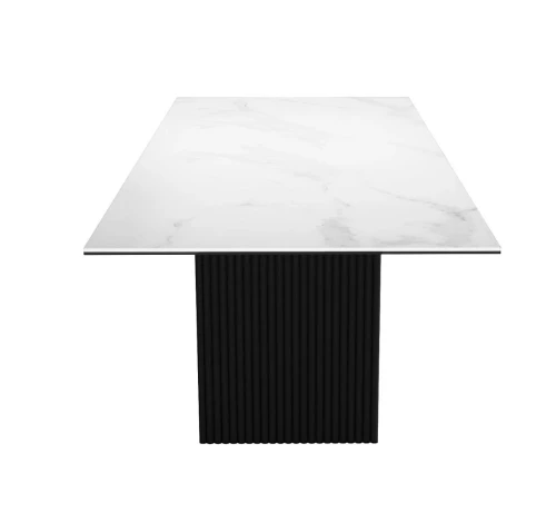 Стол DikLine IKD160 Керамика Carrara Gloss (мрамор глянец белый)/подстолье черное (2 уп.)