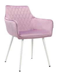 DC835 Стул мягкий с подлокотниками, СИРЕНЕВЫЙ#G62-27 велюр, каркас металл белый DC835 Стул мягкий с подлокотниками, СИРЕНЕВЫЙ#G62-27 велюр, каркас металл белый