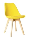 GH608/DC608 Стул пластиковый мягкий, ЖЕЛТЫЙ экокожа, каркас бук