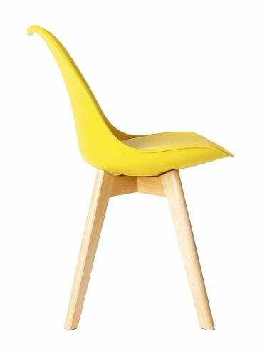 GH608/DC608 Стул пластиковый мягкий, ЖЕЛТЫЙ экокожа, каркас бук