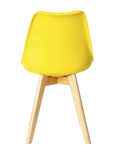 GH608/DC608 Стул пластиковый мягкий, ЖЕЛТЫЙ экокожа, каркас бук