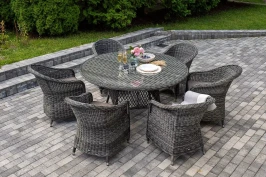 "Эспрессо - 150 R" обеденная группа плетеная, цвет графит