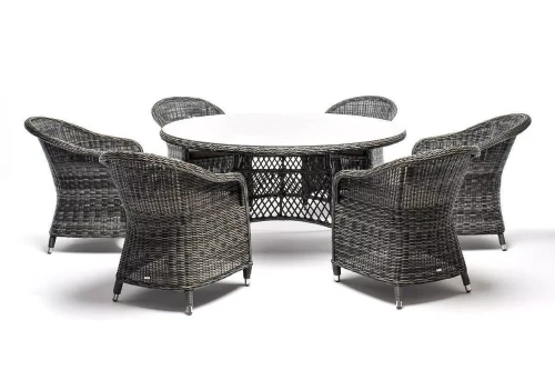"Эспрессо - 150 R" обеденная группа плетеная, цвет графит