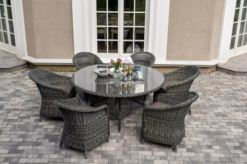 "Эспрессо - 150 R" обеденная группа плетеная, цвет графит