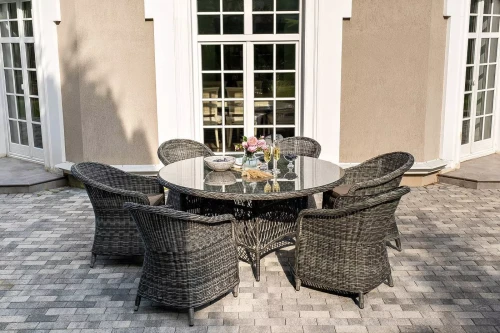 "Эспрессо - 150 R" обеденная группа плетеная, цвет графит