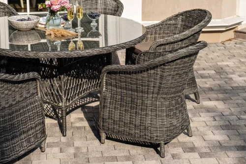 "Эспрессо - 150 R" обеденная группа плетеная, цвет графит