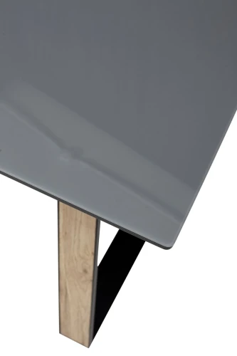 Стол Франк 160 ГРАФИТ, стекло / ДУБ ГАЛИФАКС-ЧЕРНЫЙ, М-City