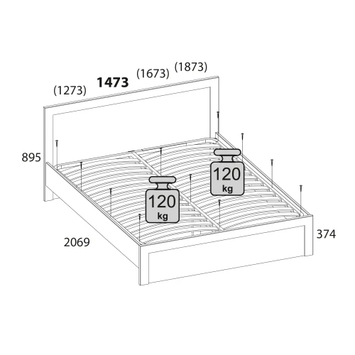 DOORSET, Кровать 140. Цвет ДУБ НАВАРРА